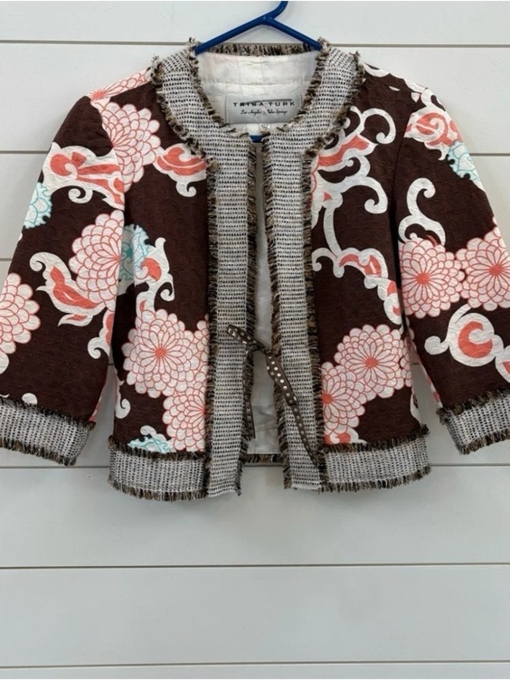 Girls' Floral Brown & Pink Jacket